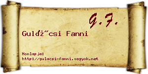 Gulácsi Fanni névjegykártya