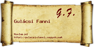 Gulácsi Fanni névjegykártya